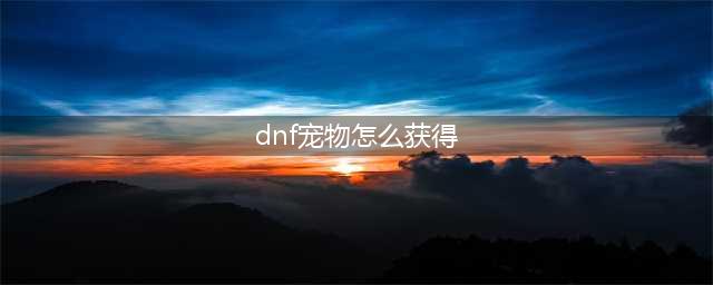 《dnf》宠物如何获取 宠物获取途径一览(dnf宠物怎么获得)