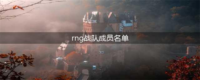 《LOL》2020LPL夏季赛RNG参赛人员名单 RNG战队人员介绍(rng战队成员名单)