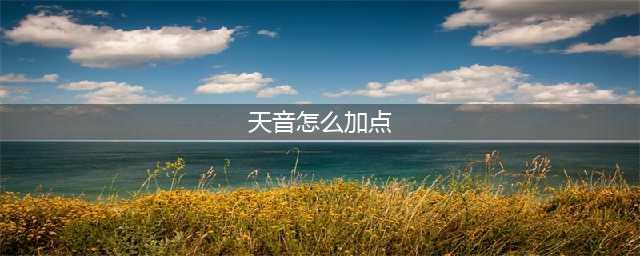 《梦幻新诛仙》天音如何加点 天音加点方法(天音怎么加点)