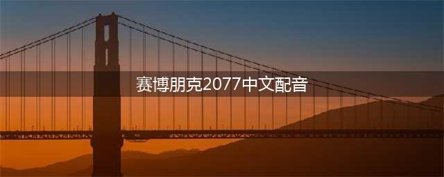 赛博朋克2077中文配音怎么设置